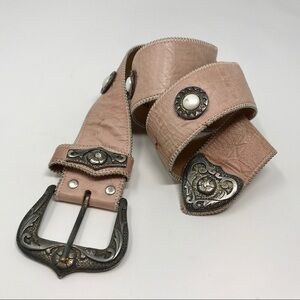 STREETS AHEAD Vintage Pink Western Belt w Gems